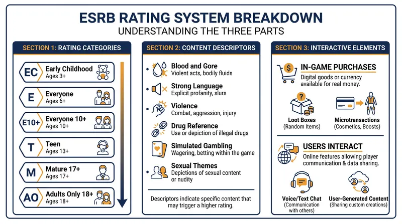 The three distinct layers of an ESRB classification.