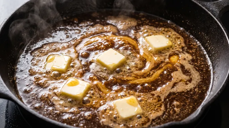 Ice-cold butter melts slowly, allowing its fat to disperse into microscopic droplets rather than instantly liquefying.