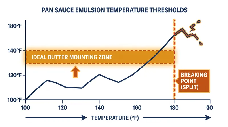The thermal window for a stable butter emulsion.