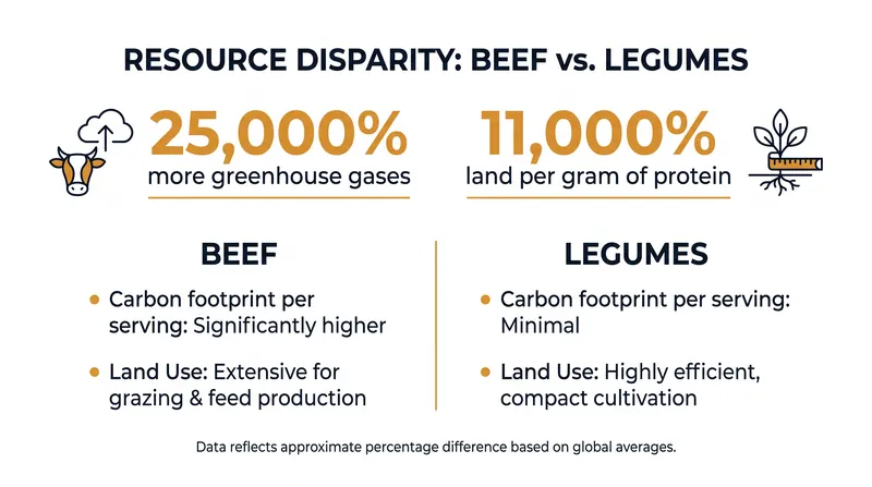The environmental impact of dietary choices vastly outweighs the differences between organic and conventional farming methods.