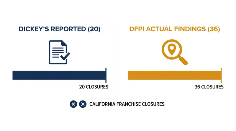 California regulators found that Dickey's omitted 16 franchise closures from its disclosure documents.