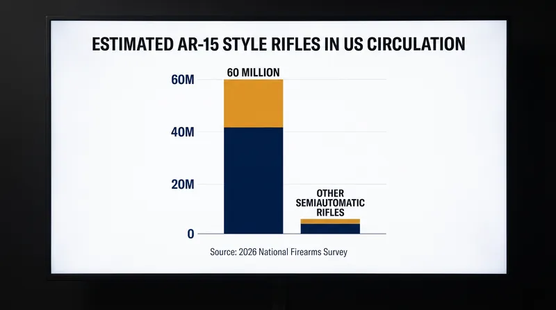The 2026 National Firearms Survey estimates that 26.4 million American adults own at least one AR-15 or similarly styled rifle.