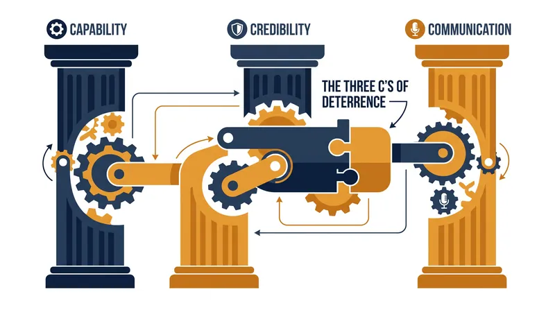 The Three C's of Deterrence: A structural equation where the failure of any single pillar compromises the entire architecture.