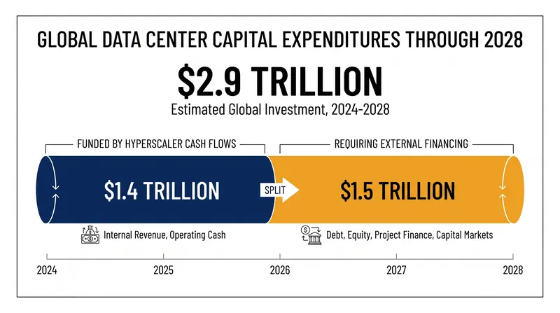 Morgan Stanley estimates that $1.5 trillion in external financing will be required to fund global data center construction through 2028.