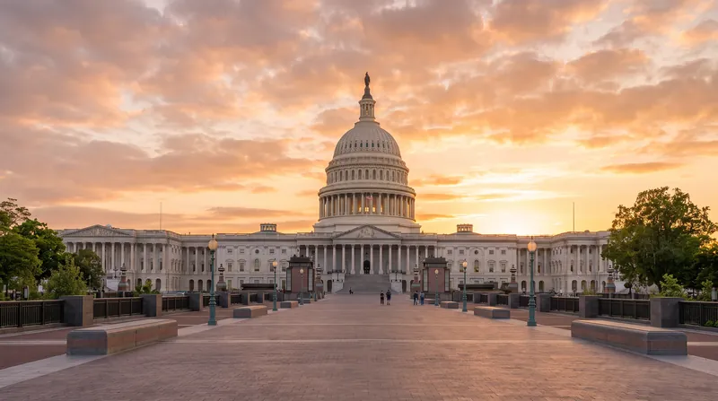 Exterior view of the United States Capitol building in Washington D.C. under clear daylight.