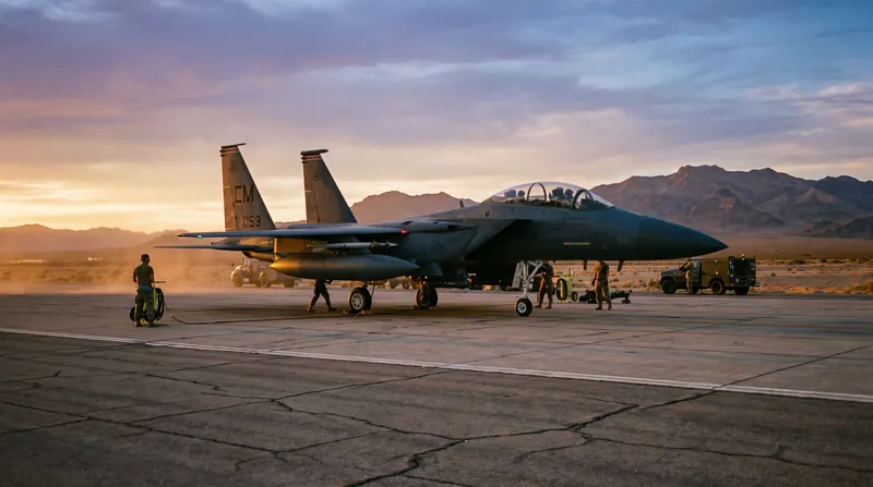 A U.S. Air Force F-15E Strike Eagle. An aircraft of this type was shot down over Iran in April 2026.