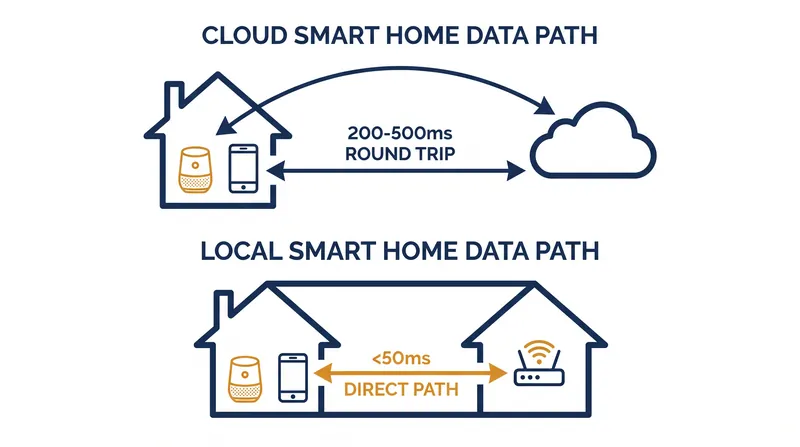 The latency penalty of cloud processing compared to local edge execution.