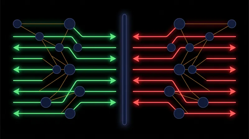 The forward pass computes the prediction, while the backward pass computes the gradients required to correct it.