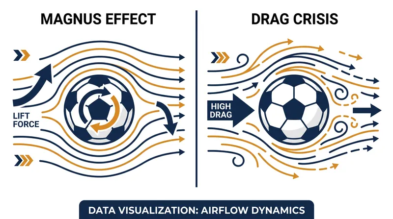 While a spinning ball creates a stable pressure differential, a zero-spin ball is subjected to chaotic, shifting airflow separation.