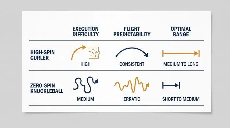 The aerodynamic trade-offs dictate entirely different use cases for the two free-kick techniques.