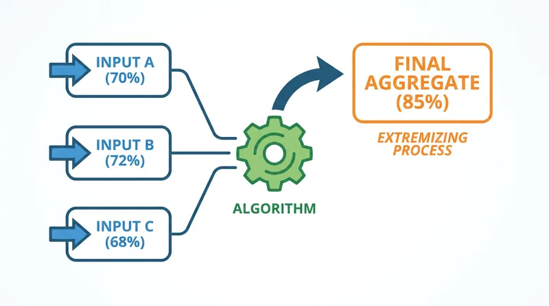 The extremizing algorithm leverages cognitive diversity to increase the confidence of aggregated forecasts.