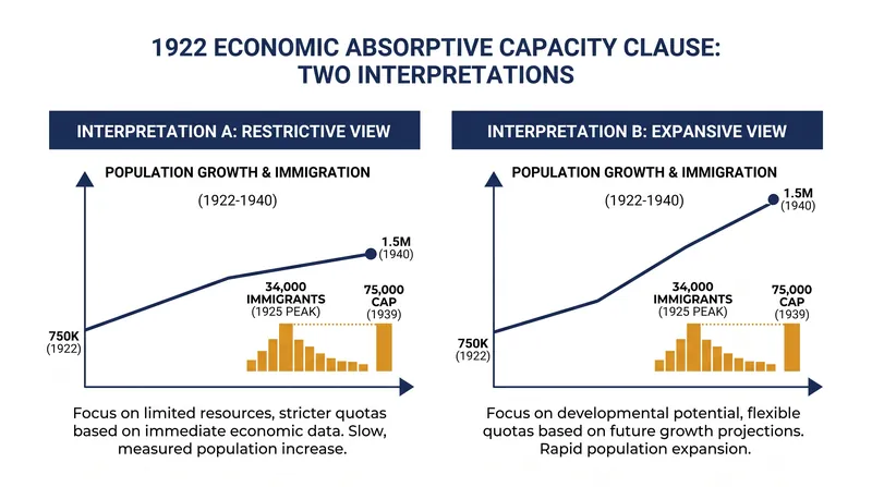 The demographic impact of the absorptive capacity framework between 1922 and 1939.
