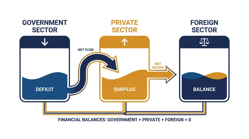 In a Stock-Flow Consistent model, the financial balances of the government, private, and foreign sectors must always sum to exactly zero.