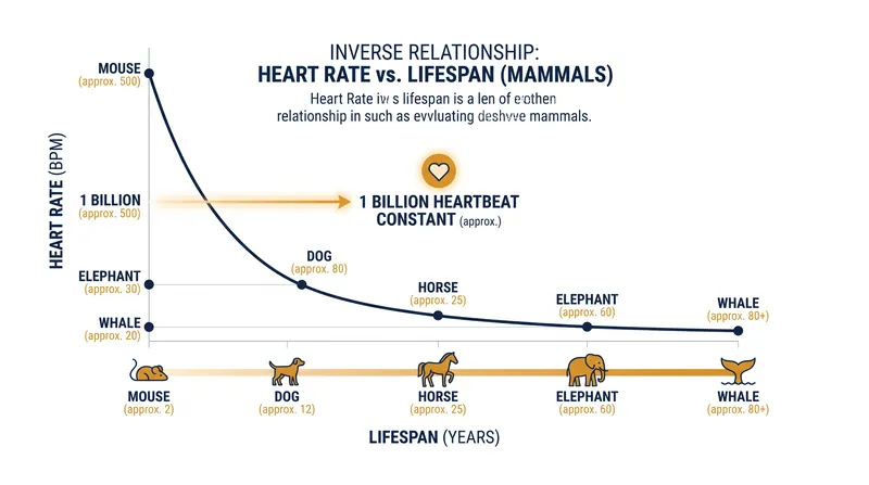 The mathematical product of resting heart rate and lifespan converges around one billion beats across mammalian species.
