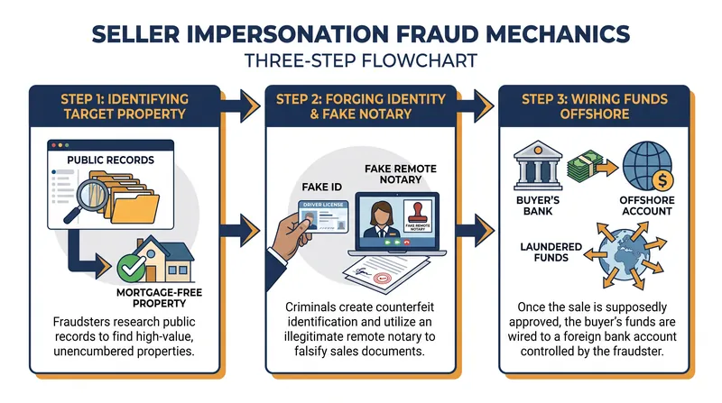 How criminals exploit public records and remote notarization to execute deed fraud.