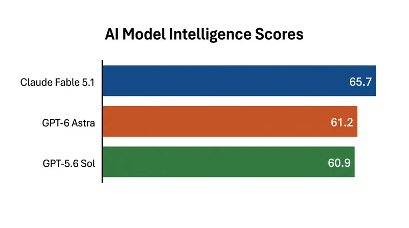 Artificial Analysis Intelligence Index scores place GPT-6 Astra closely in line with its predecessor.