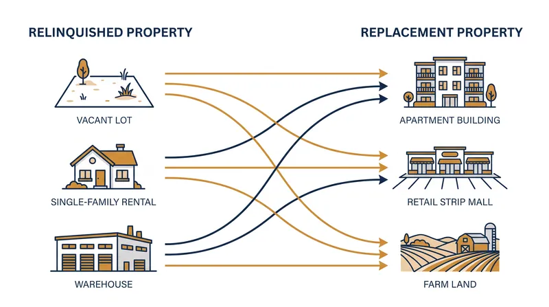 The IRS defines 'like-kind' broadly, focusing on the nature of the asset as real estate rather than its specific grade or quality.