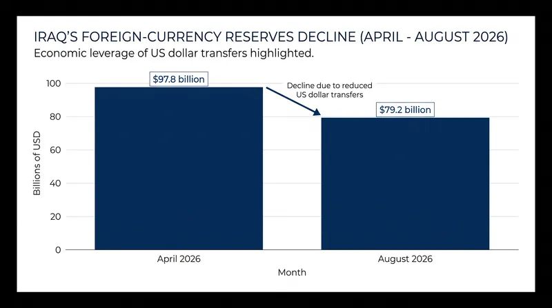 Iraq's foreign-currency reserves have fallen ahead of the disarmament deadline, increasing vulnerability to US financial pressure.