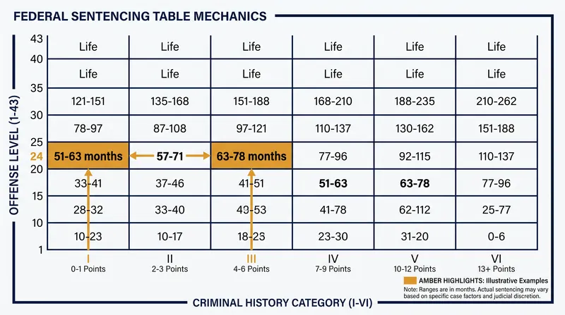 The sentencing grid cross-references the severity of the offense with the defendant's prior criminal record.