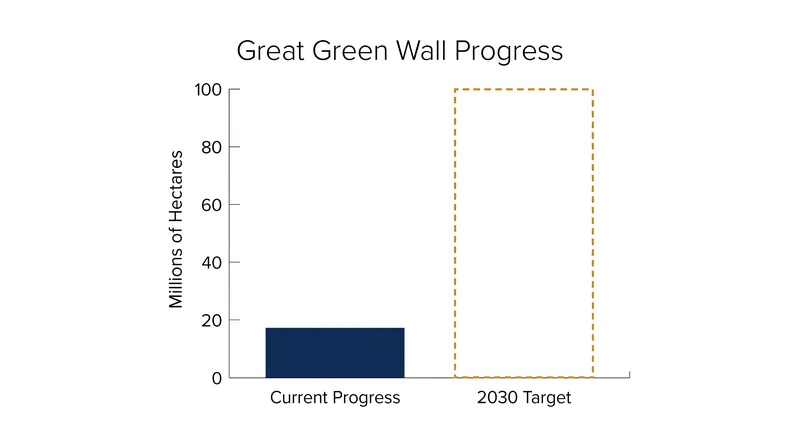 The initiative has restored roughly 18 million hectares of its 100 million hectare goal for 2030.