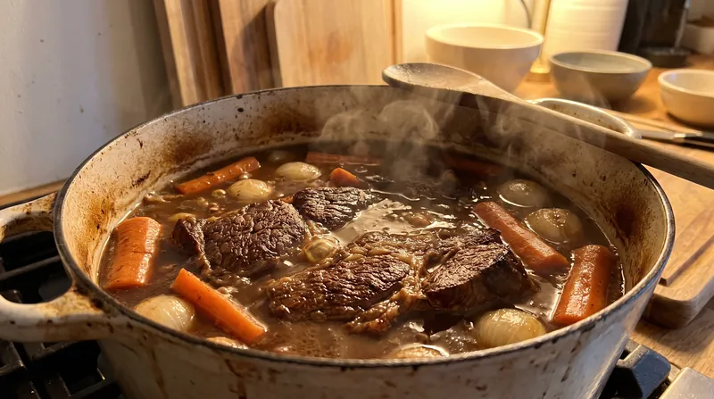 Braising utilizes a wet-heat environment capped at 212°F to gently coax collagen into gelatin over several hours.