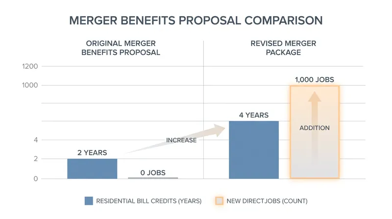 The enhanced proposal significantly increases the guaranteed duration of ratepayer relief and local job creation.