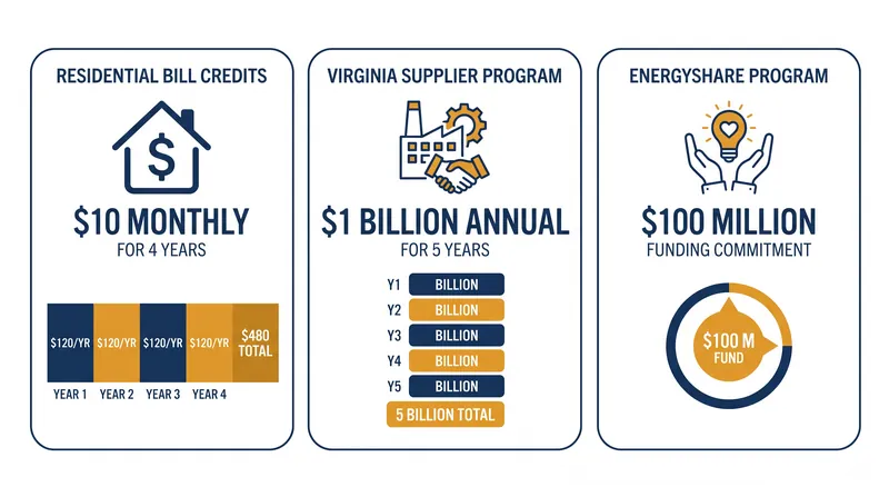 The revised benefits package doubles the duration of residential bill credits and introduces a massive supplier procurement program.