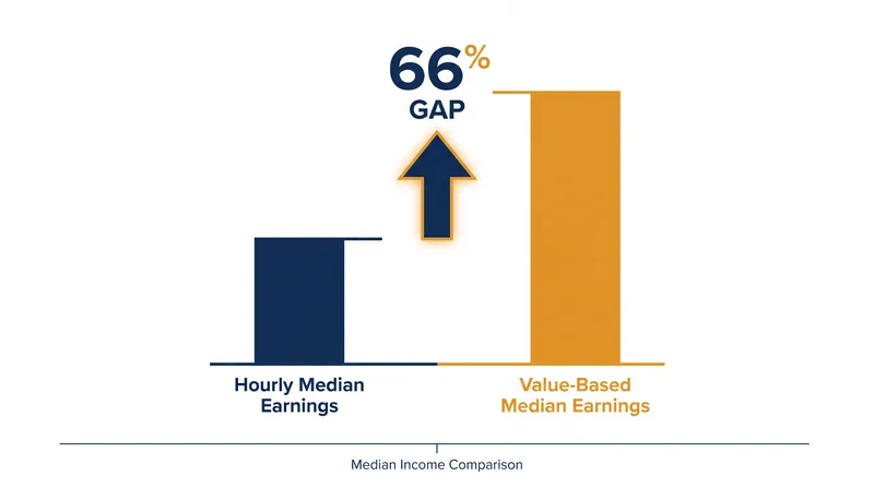 SoloHourly 2026 data reveals a 66% income premium for freelancers utilizing value-based pricing.