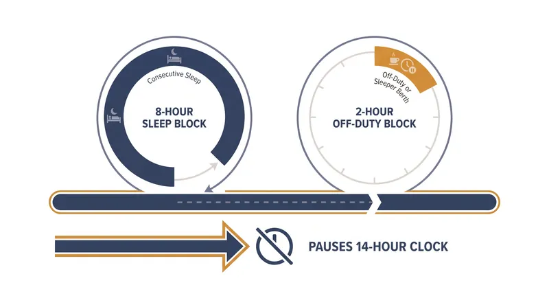 The sleeper berth provision allows drivers to split their mandatory 10-hour rest into two periods, such as an 8-and-2 split.