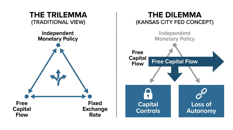 Recent research suggests the overwhelming size of global capital flows may have reduced the trilemma to a simple dilemma.