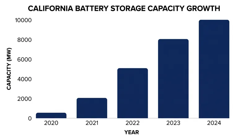 California has rapidly expanded its battery storage fleet to manage the evening ramp requirement.