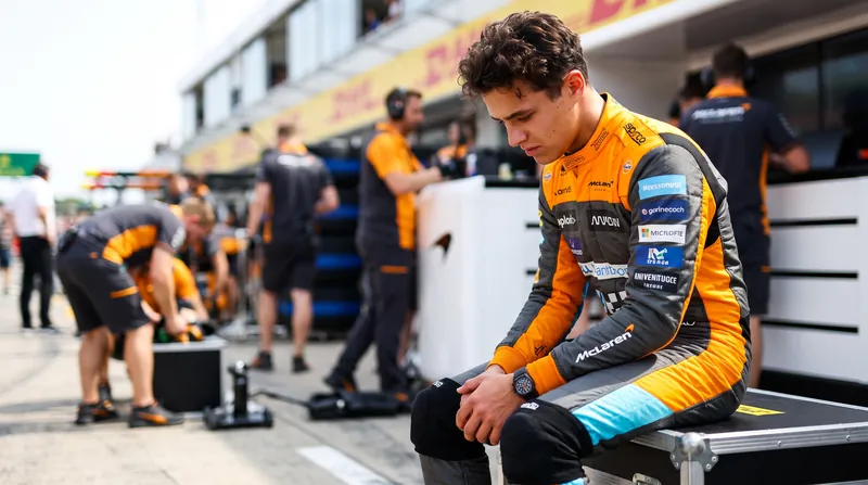 Lando Norris was left frustrated after a timing stroke of bad luck cost him a likely victory.