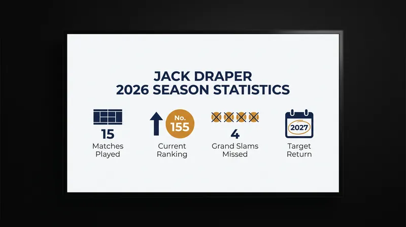 A snapshot of Draper's injury-shortened 2026 season.