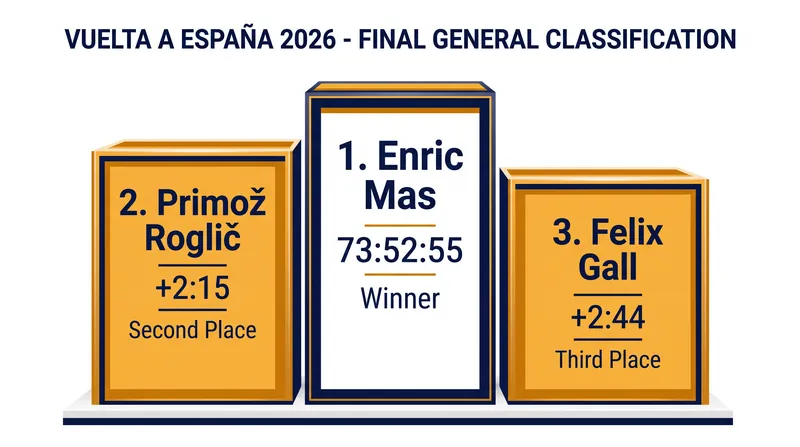 Final General Classification standings for the 2026 Vuelta a España.