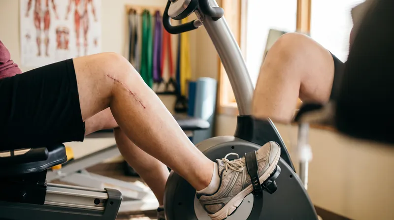 At ten weeks post-injury, Hansen has progressed to walking without braces and riding a stationary bike.