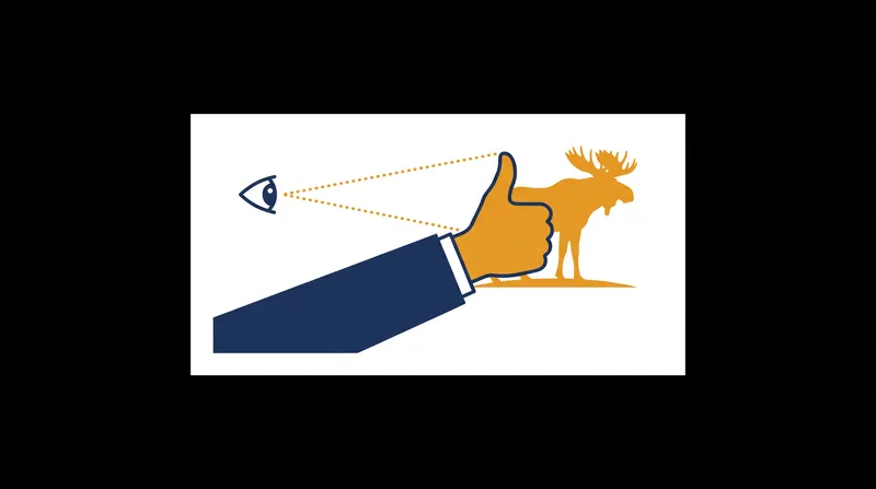 The thumb trick allows visitors to gauge safe distances without measuring equipment.