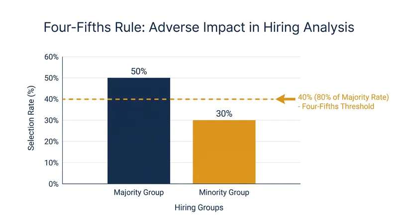 A selection rate for any group that falls below 80% of the highest group's rate generally triggers the requirement for formal test validation.