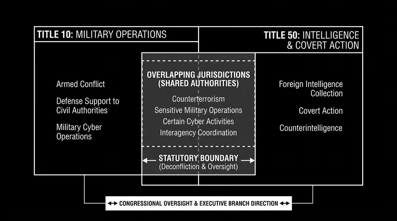 Defense intelligence elements must balance Title 10 military support requirements with Title 50 national intelligence directives.