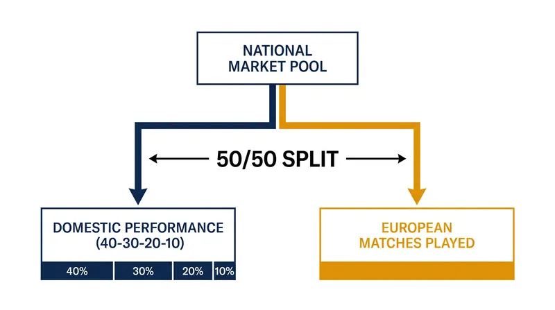 How the two proportionality factors divided a country's market pool allocation.