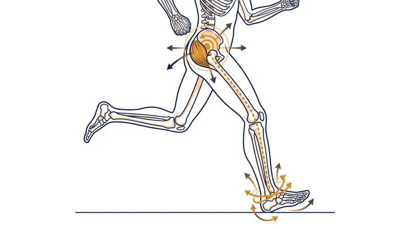 When the ankle cannot fully stabilize a high-stack shoe, the mechanical demand travels up the kinetic chain, forcing the hip abductors to work harder.