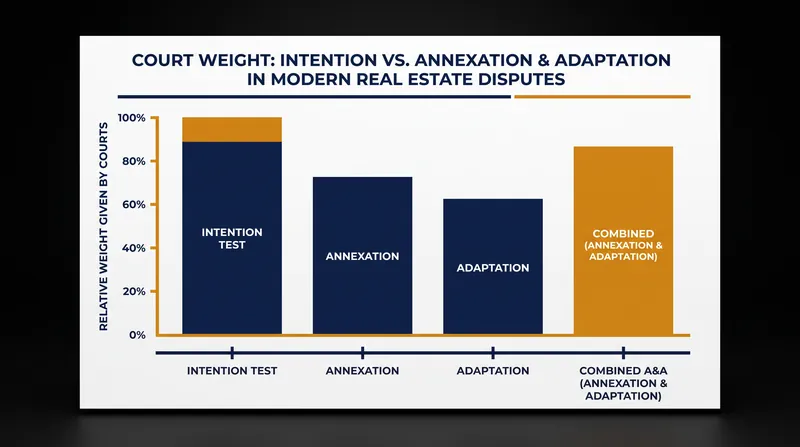 Courts generally weigh the intention of the installer more heavily than physical attachment.
