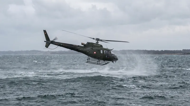 A Danish military helicopter was fired upon with flares by a Russian frigate during a routine patrol in the Baltic Sea.