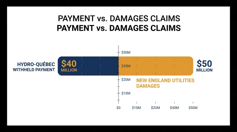 The financial dispute centers on infrastructure payments and the cost of replacement power.
