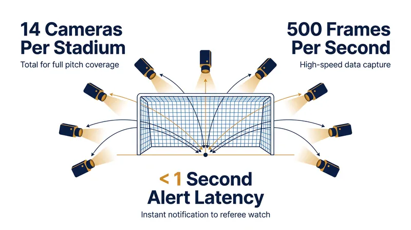 Optical systems rely on high-speed triangulation to plot the ball's coordinates in 3D space.