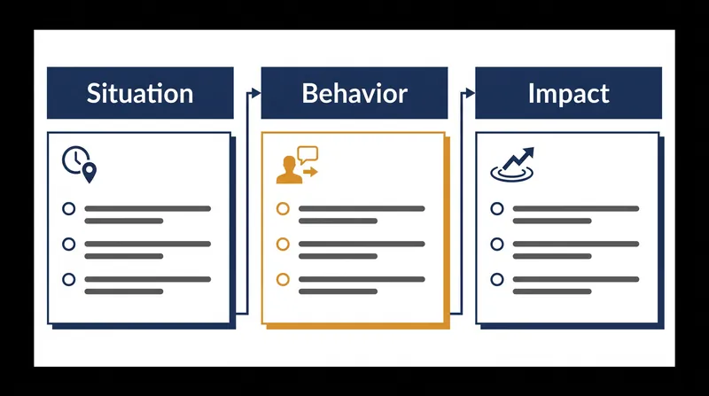 The Situation-Behavior-Impact model forces managers to document specific, observable data points in real time rather than relying on abstract impressions.