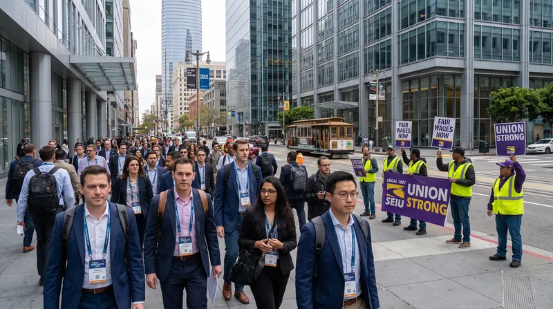 The strike notice coincides with major tech gatherings in downtown San Francisco, maximizing the union's leverage.