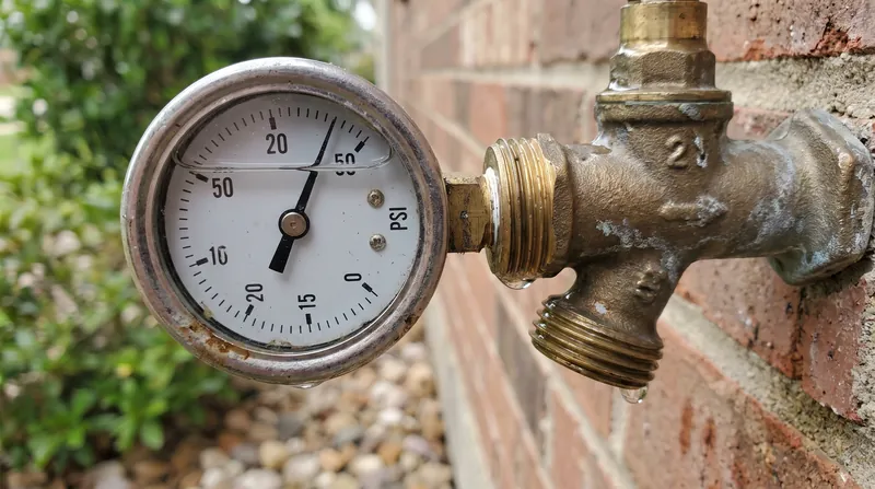 Testing a home's static water pressure requires only a simple gauge attached to an outdoor hose bib.
