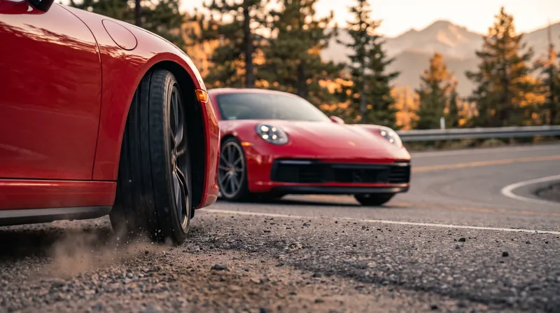 Low-profile tires with short aspect ratios maximize contact patch stability under heavy cornering loads.