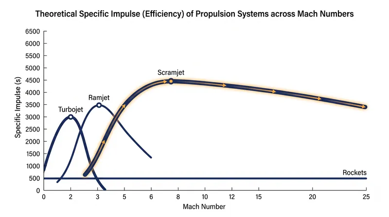Scramjets fill the critical propulsion gap between the thermal limits of ramjets and the low efficiency of heavy, oxidizer-carrying rockets.