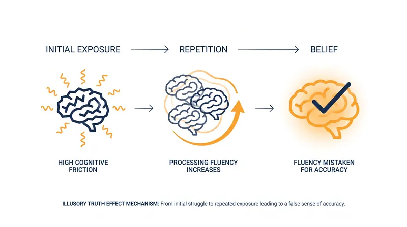 How repetition bypasses analytical recall to create the feeling of truth.